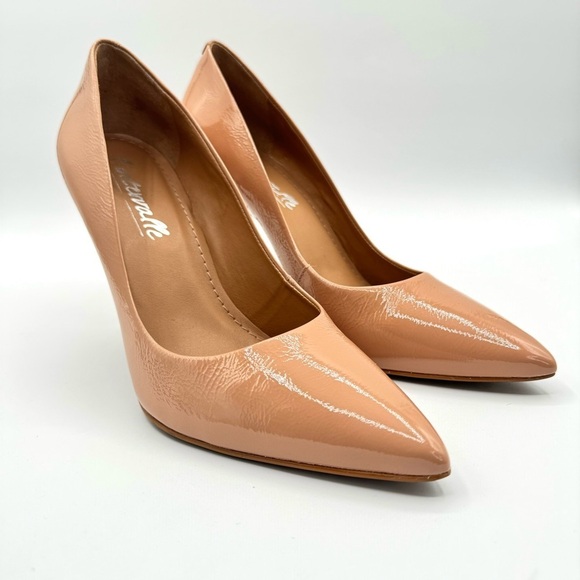 L’INTERVALLE NUDE HEELS PATENT LEATHER POINTED TOE HEELS MADE IN BRAZIL SIZE 9 - Picture 13 of 13